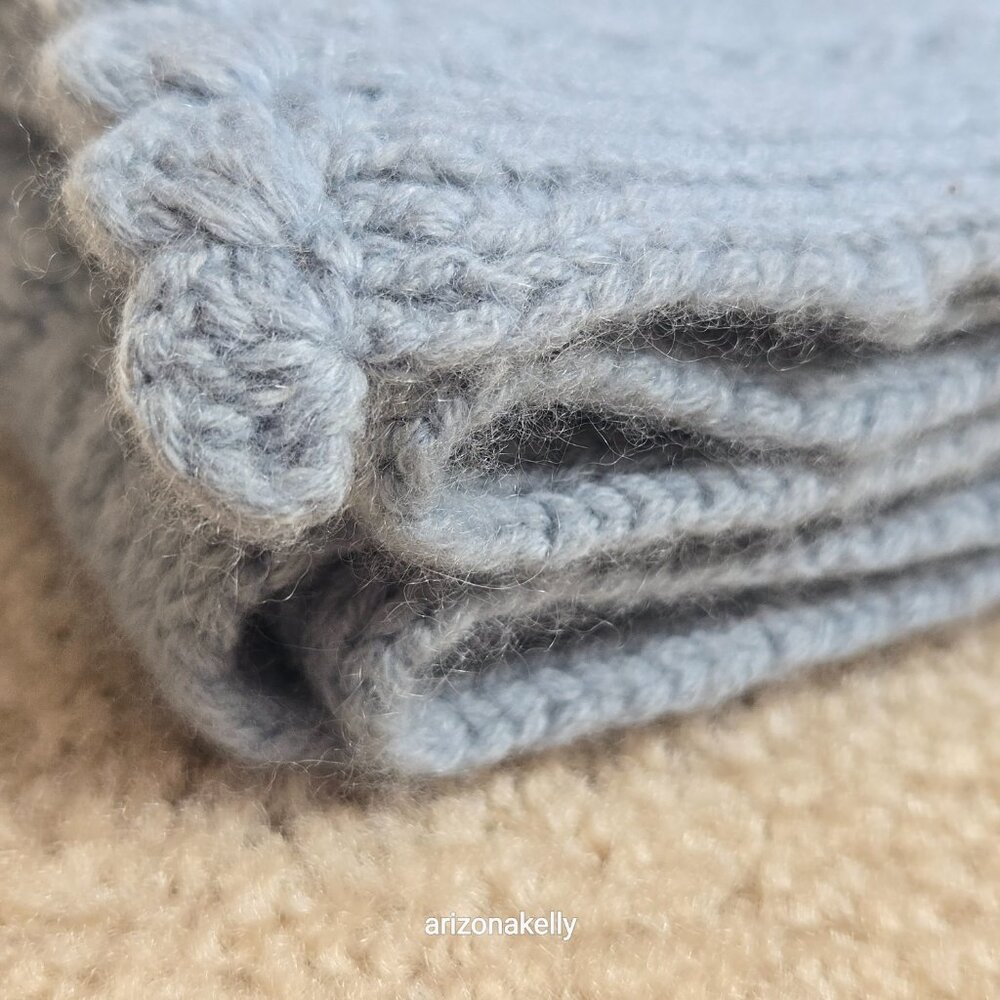 NWOT Cashmere Scarf Extra Long Elliot Mann Blue - Picture 12 of 13